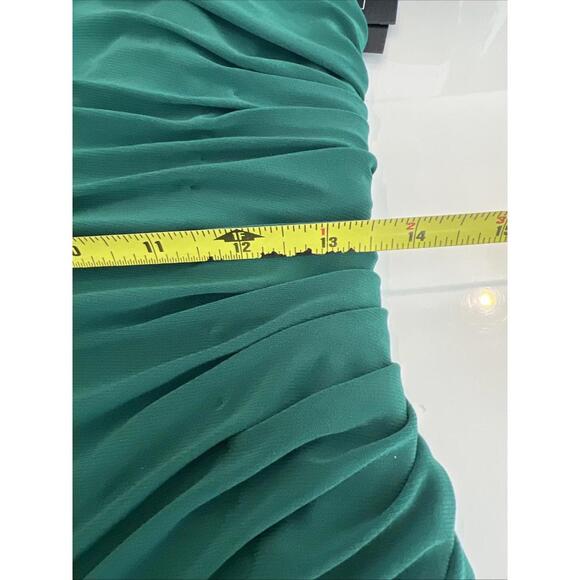 $358 Mac Duggal 26517 Evening Green One Shoulder Long Dress Size 6 - Picture 4 of 9